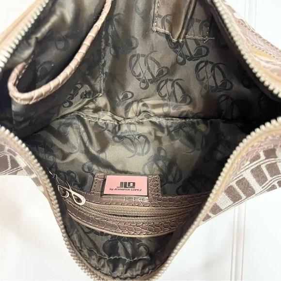 J Lo Hobo Floral Jacquard Natural Shoulder Bag - Picture 7 of 9